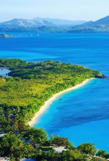 Aerial view of Nacula Island with Nanuya Lailai Island