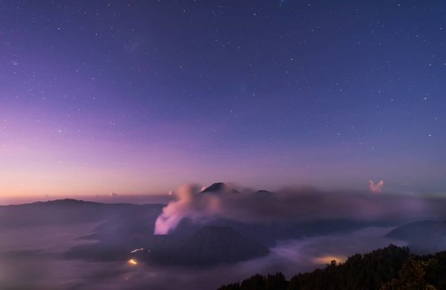 Sunrise and stars