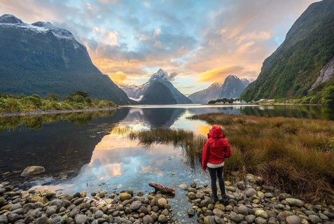 Tourist looking at the landscape