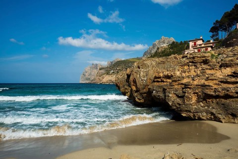 Beach Cala de Sant Vicenc and Cap Formentor