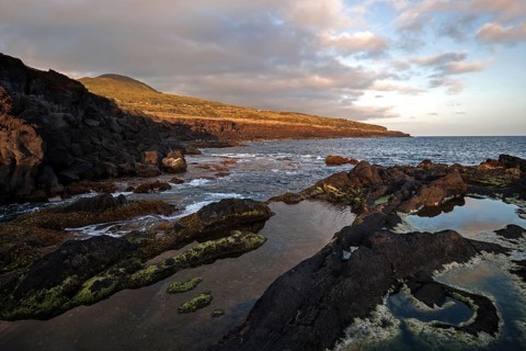 Coast with lava rock at Ponta dos Capelinhos