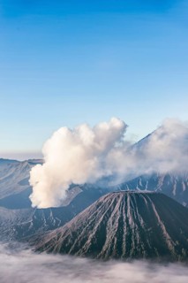 Mount Bromo smoking volcano