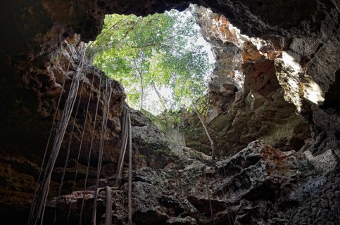 Exit of the Loltun Cave