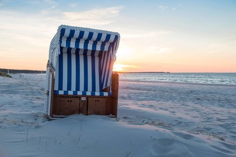 Beach chair on the beach