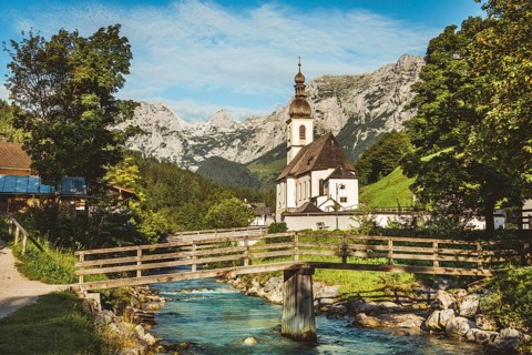 Parish church St. Sebastian with Ramsauer Ache