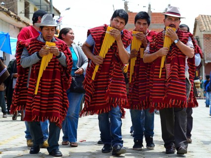 Music group in Ponchos with Siku