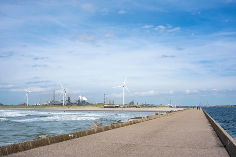 Dam on the North Sea coast near Wijk aan Zee