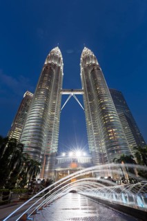 Petronas twin towers at dusk