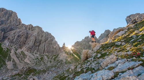 Hiker during the ascent