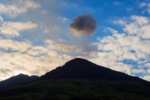 Stromboli volcano erupting