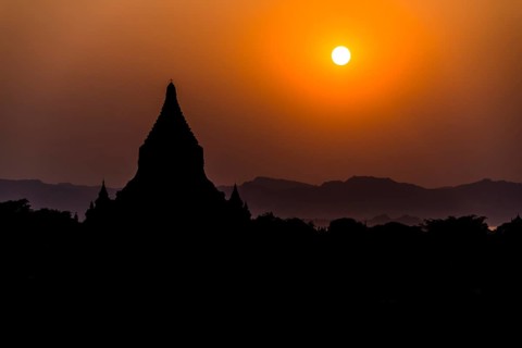 Pagoda in backlight