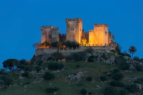 Castle of Almodovar del Rio at dusk