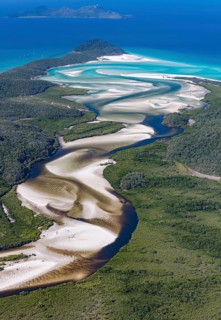 View downstream to Hill Inlet and Whitehaven Beach