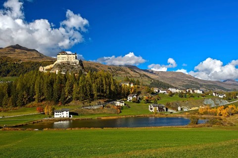 Tarasp Castle above the Lai da Tarasp
