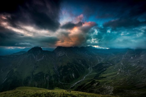 Dramatic clouds above Lechtal mountains