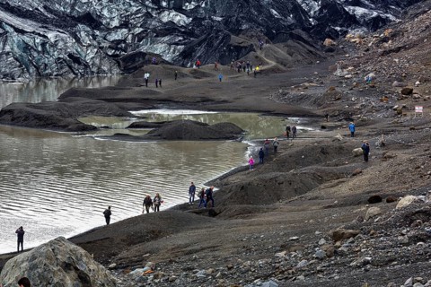 Hikers at Solheimajokull