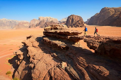Couple hiking at Rock Arch