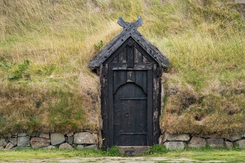 Entrance door made of wood