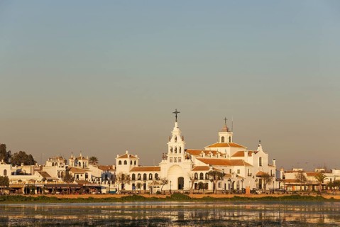 Village El Rocio with the Hermitage of El Rocio