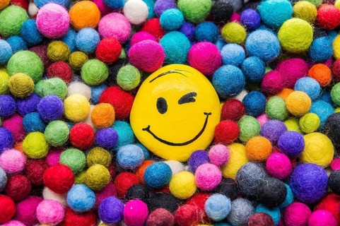 Smiley face made of stone