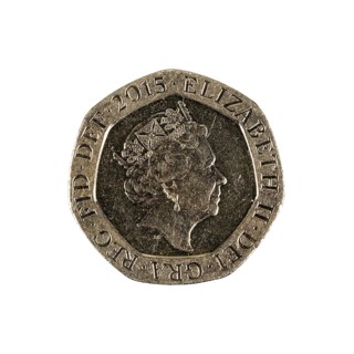 British twenty pence coin