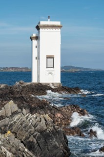 Lighthouse at Port Ellen on the headland Carraig Fhada