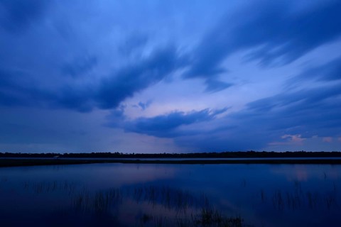 Thunderstorm clouds at dusk
