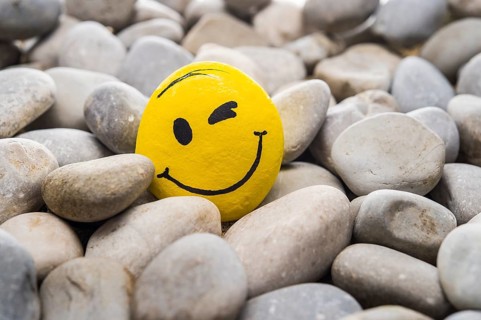 Smiley face made of stone