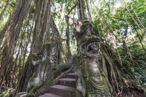Bridge with dragon statues