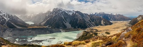 View on Hooker Valley from Sealy Tarns track