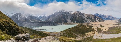 View on Hooker Valley from Sealy Tarns track
