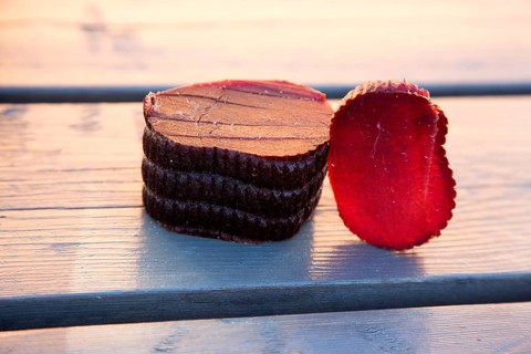 Smoked whale meat from Minke whale