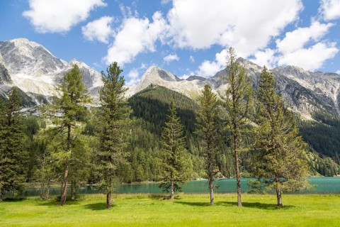 Lake Antholz with the Rieserferner Group