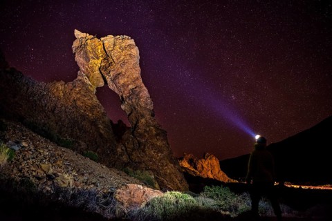 Man with headlamp