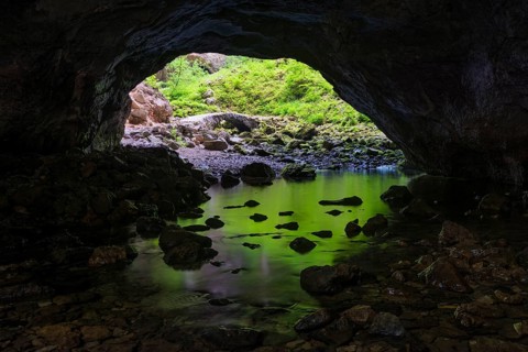 Rock bridge in the Zelske Jama cave