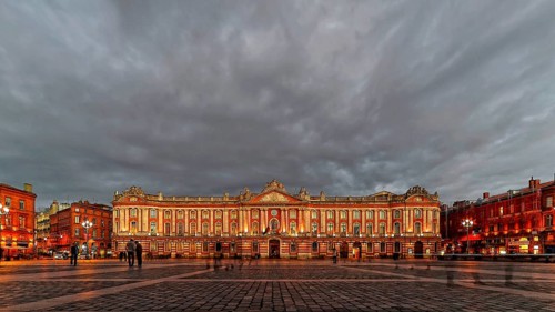 City Hall with a cloudy sky, Toulouse