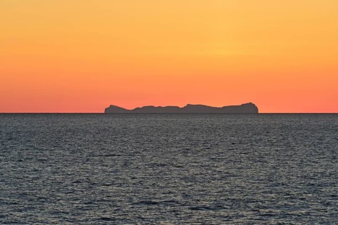 Vestfjord and Lofoten Island in the sunset after sunset