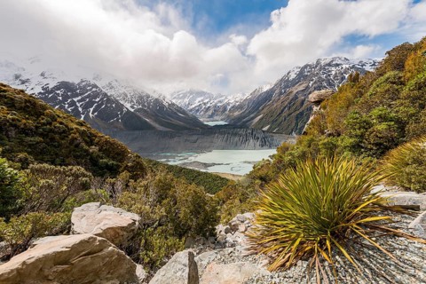 View on Hooker Valley from Sealy Tarns track