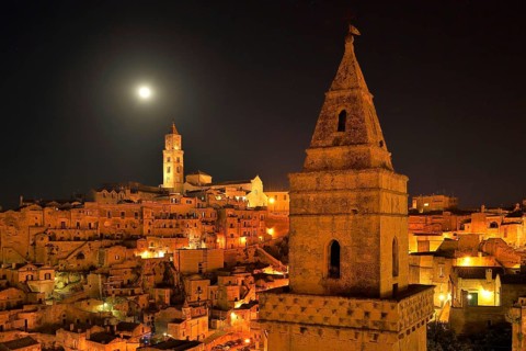 View from Chiesa di San Pietro Barisano Church to the old town of Sasso Barisano with its cathedral