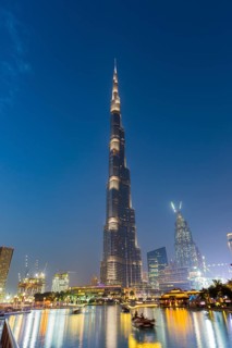 Boats on Burj Khalifa Lake
