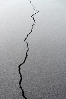 Crack in sheet of ice