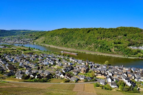 Townscape of Alken and Lof on the Moselle