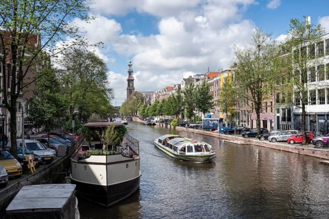 The Prinsengracht with the Westerkerk