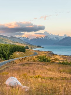 Road with view of Mount Cook