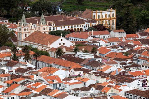 View from Monte Brasil to the old town of Angra do Heroismo