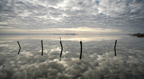 Cloudy atmosphere at Stettin Lagoon
