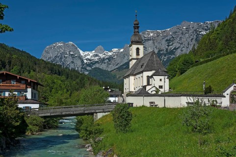 Parish church St. Sebastian with Ramsauer Ache