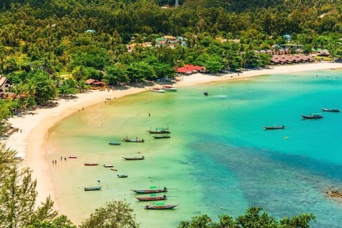 Idyllic sandy beach with turquoise water