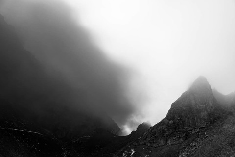 Rock tooth with fog