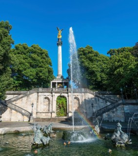 Angel of Peace with dolphin fountain